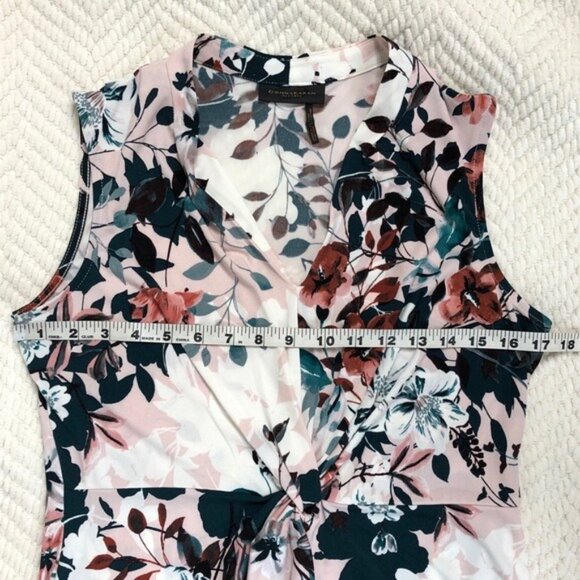 Donna Karan NY Pink Green Floral Sleeveless Top - Picture 6 of 7